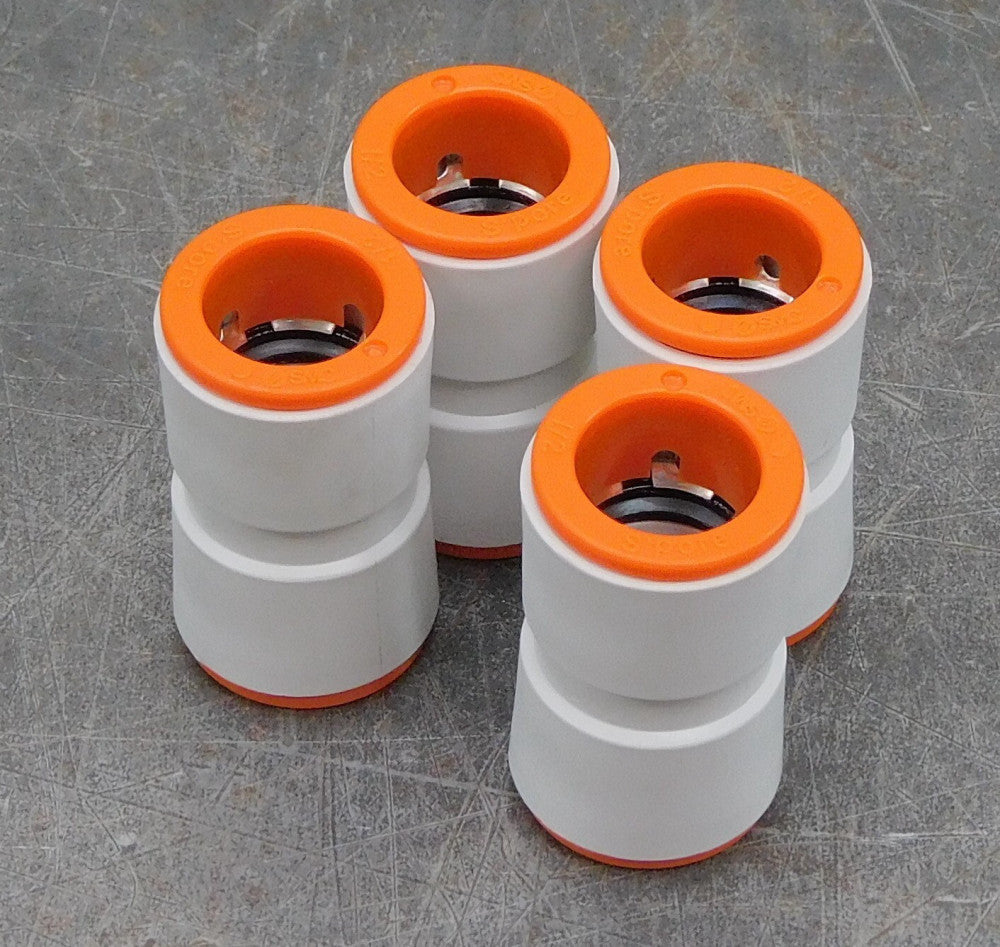 SMC Push-To-Connect Straight Coupling 1/2" DIA Lot of Four (4)