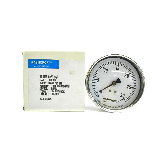 ASHCROFT 101008A02B30# 0-30PSI 100MM NSMP