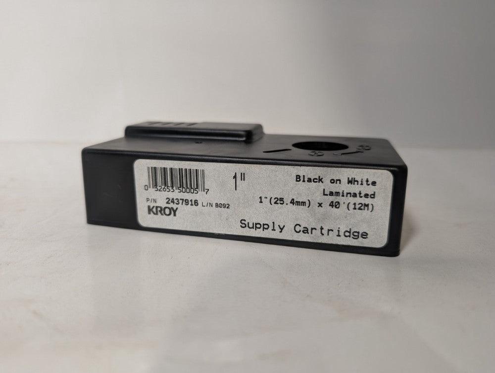 Kroy P/N 2437916 Industrial Supply Cartridge Black on White Lam, 1"x40' As Shown