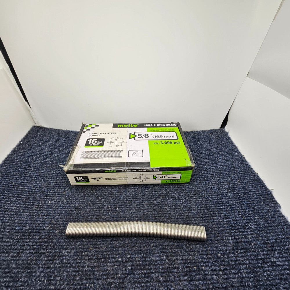 Meite C17-304-3600 16 Gauge 1/2" Crown C Hog Ring Staples 5/8" Outer Crown