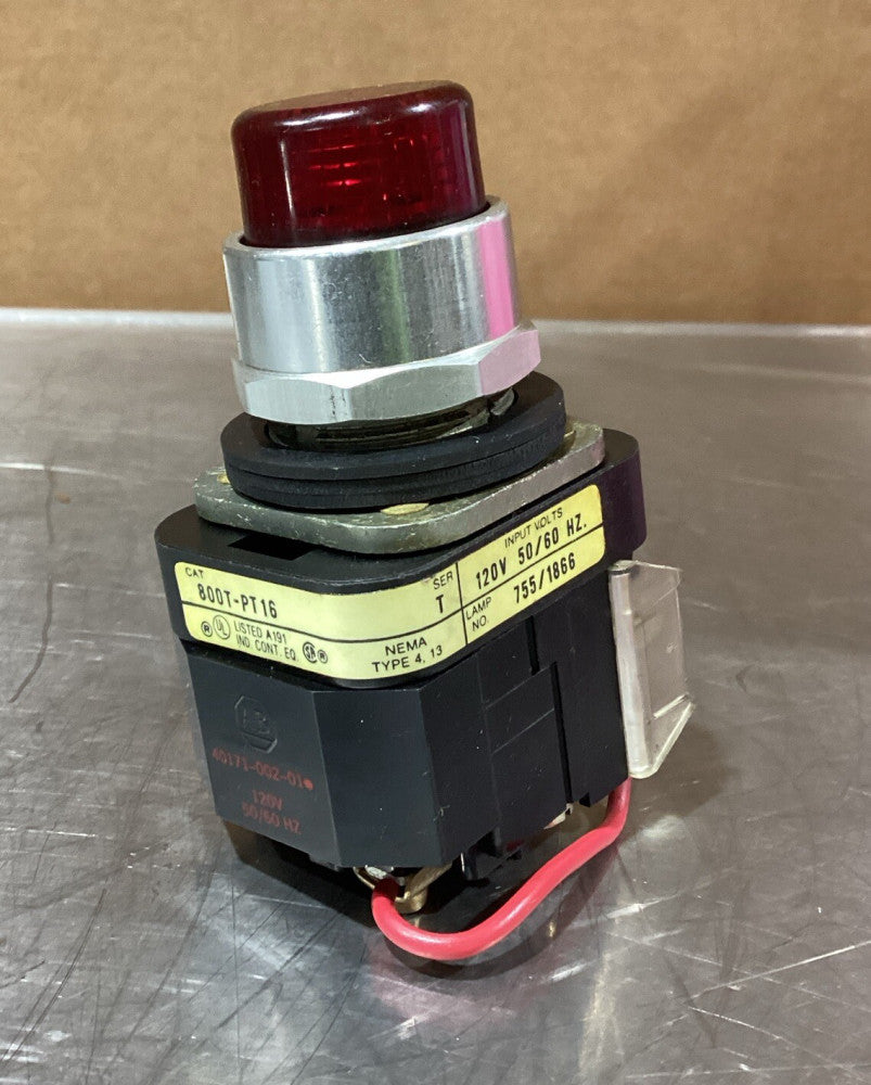 ALLEN BRADLEY 800T-PT16  SER T Red ILLUMINATED PUSH BUTTON