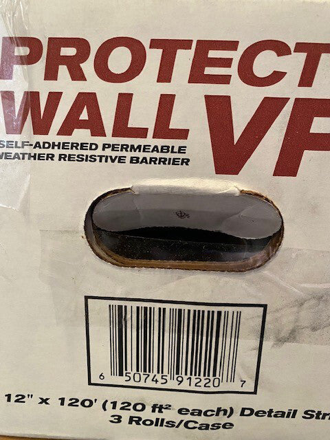 (3 ROLLS) Protecto Wall VP Water Resistive Barrier, 12" X 120' EACH (NEW)