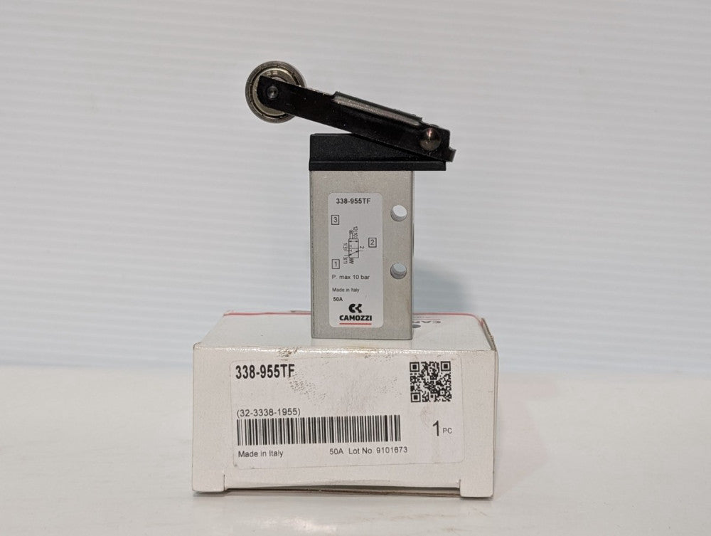Camozzi 338-955TF 3/2 Way NC Mechanical Actuated Lever Valve, pmax 10 BAR, 50A