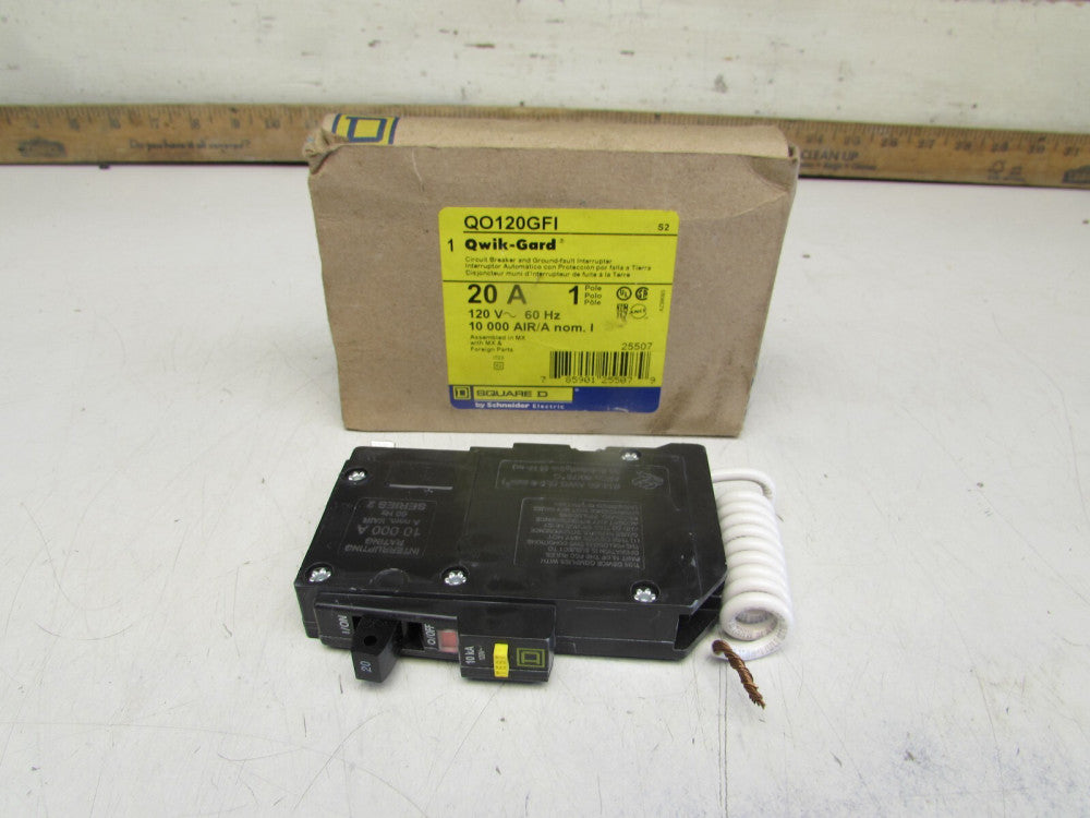 NEW! SQUARE D QO120GFI , GROUND-FAULT BREAKER , 20 AMP / 120V , MAKE OFFER! 