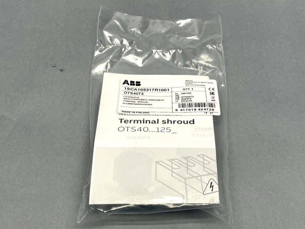 ABB OTS40T3 Terminal Switch Shroud Clear Cover 12x35x40mm 1SCA105317R1001