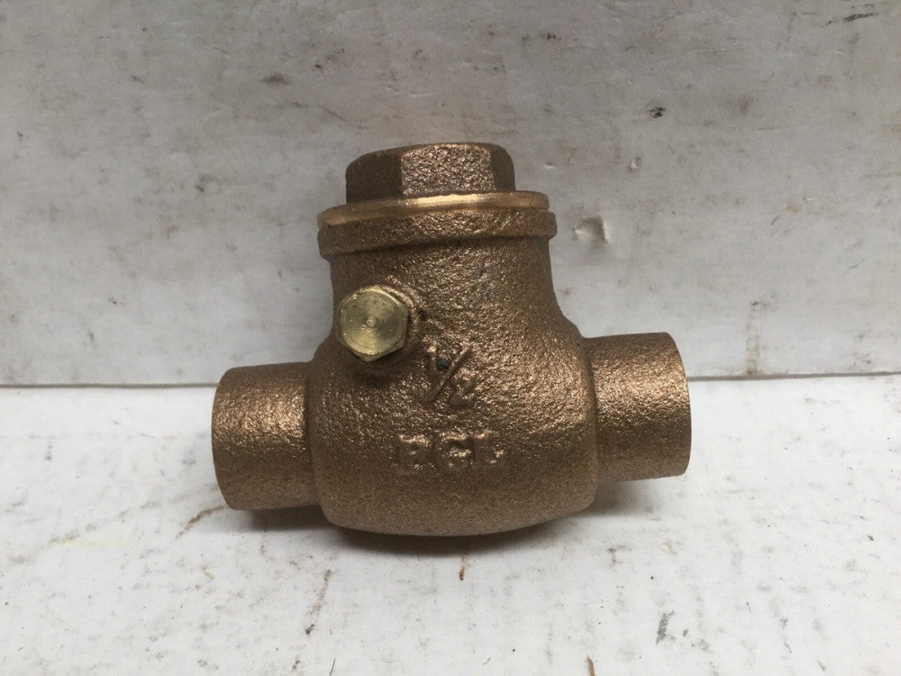 PGL 1/2” Sweat Connection Brass Swing Check Valve 200 WOG