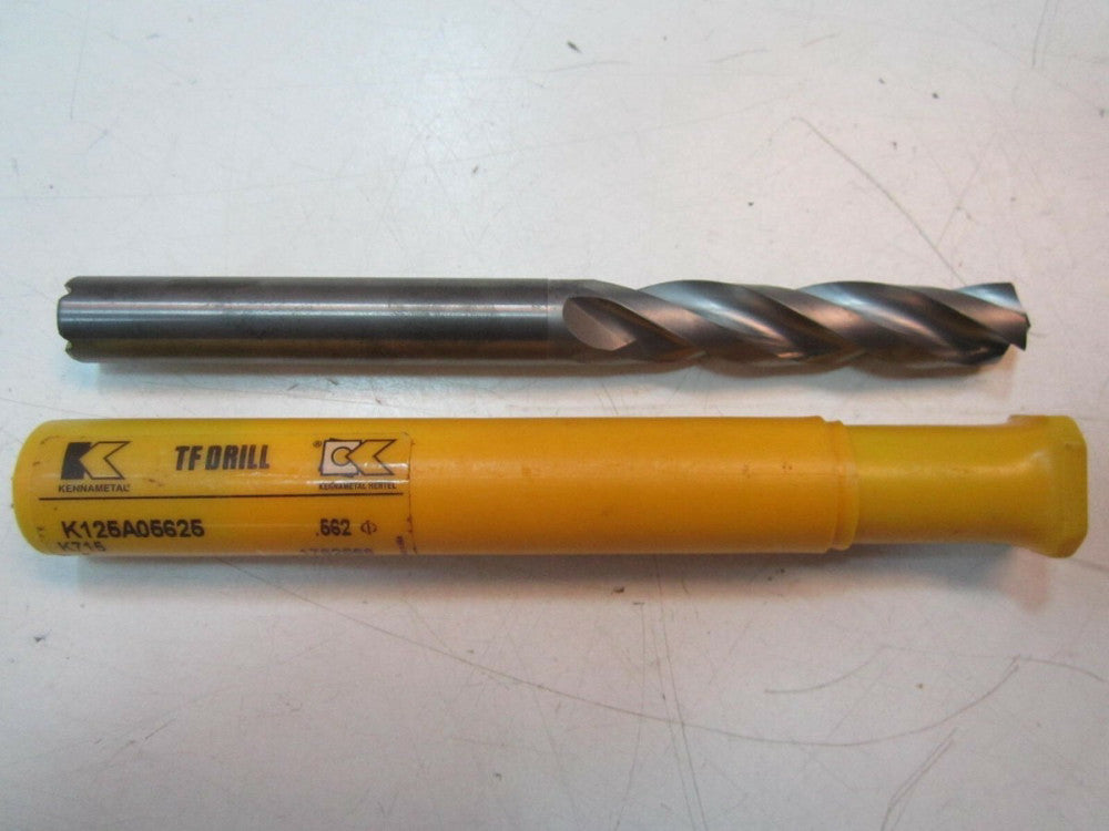 Kennametal (K125A05625) K715 .5625" x 6.10" Solid Carbide Coolant Fed TF Drill 