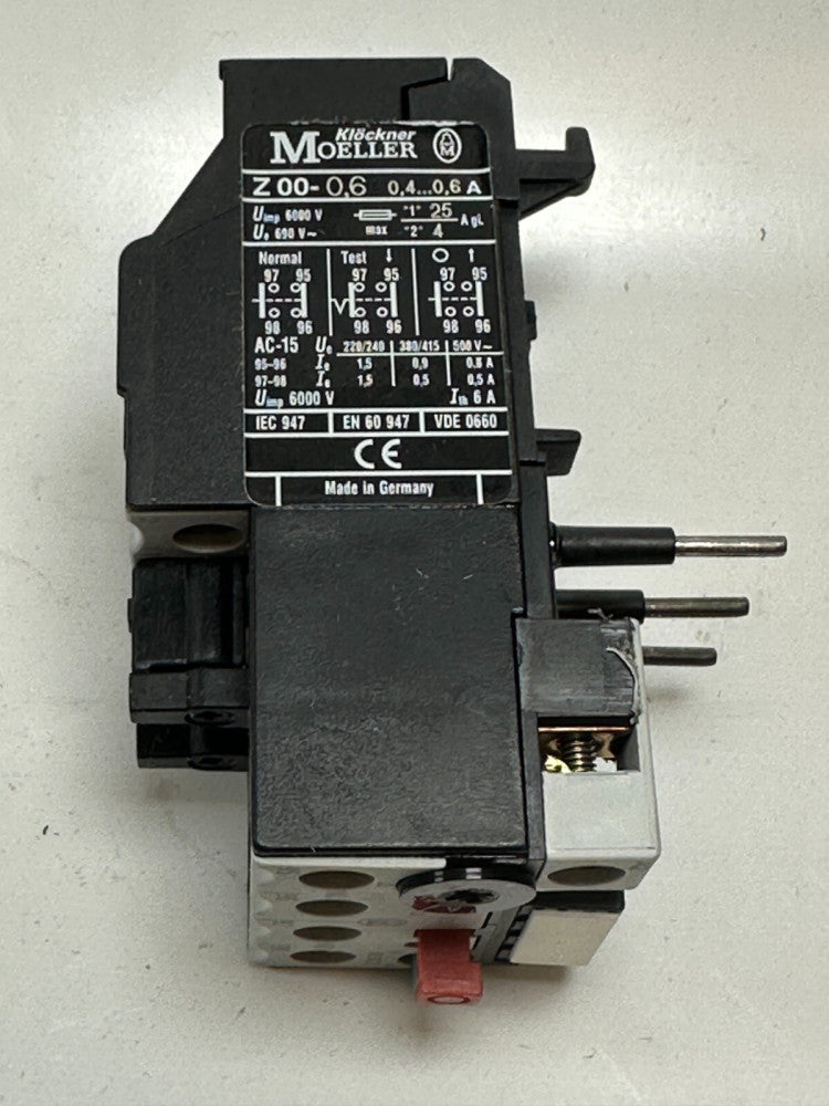 Moeller ZOO-0.6 Motor Overload Relay NIB  Black 0.4-0.6A - New Fast Ship