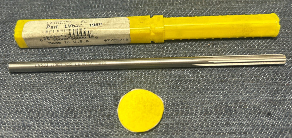 L & I  .1960 6 FLUTE  HSS CHUCKING REAMER  5" OAL  1-3/4 " LOC