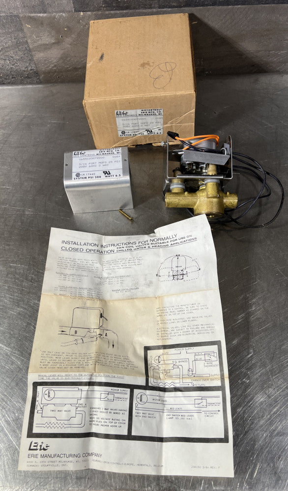 Erie Controls 0647C0307GD00 2-Way 5/8" Sweat Zone Valve, 208 Volt Nos Surplus