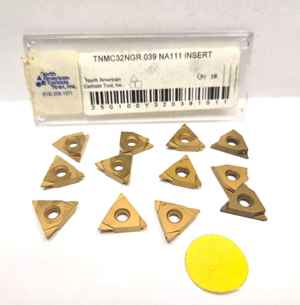 NORTH AMERICAN CARBIDE INSERET *TNMC32NGR .039*NA111* LOT OF 12