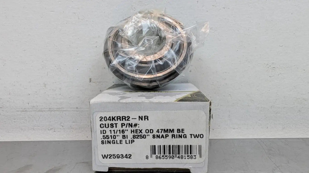 Peer 204KRR2-NR Deep Groove Ball Bearing 0.6875" ID 47mm OD 0.8250" Wide w/ Snap