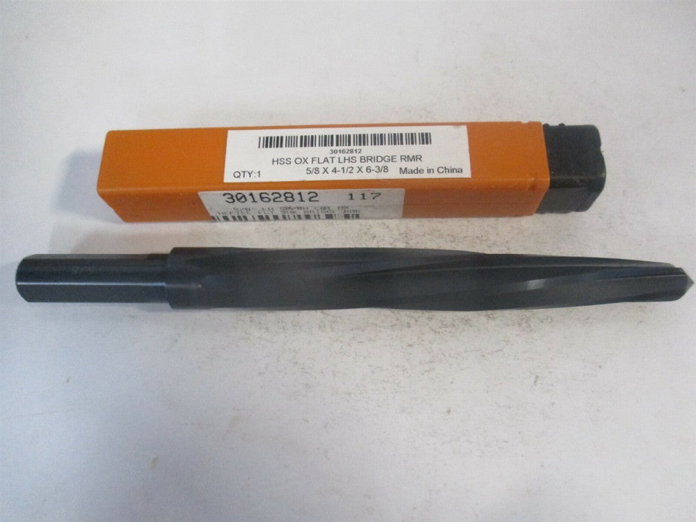(2341519) 5/8" x 1/2" x 6-3/8" OAL HSS LH Spiral Flute Bridge Reamer 