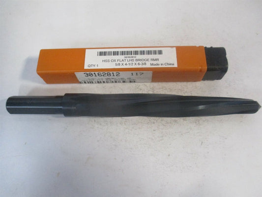 (2341519) 5/8" x 1/2" x 6-3/8" OAL HSS LH Spiral Flute Bridge Reamer 
