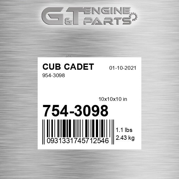 754-3098 954-3098 fits CUB CADET (New OEM Open Box)