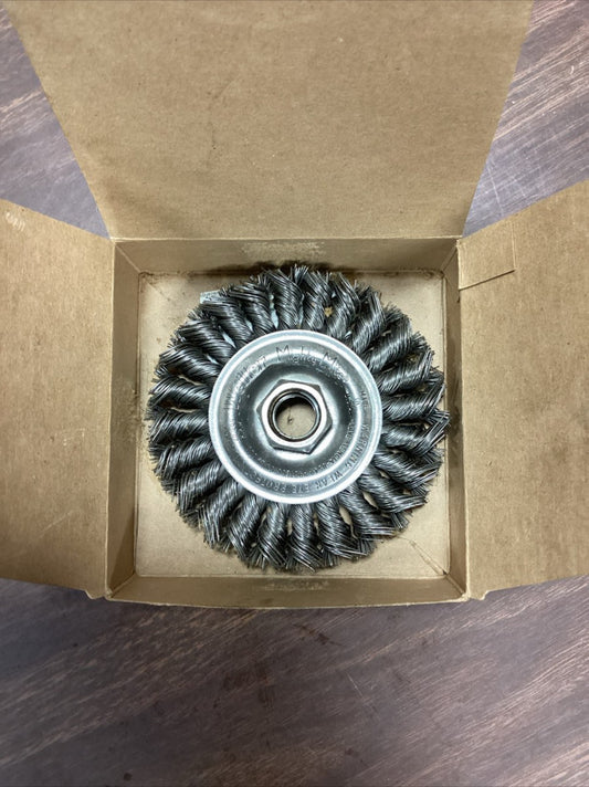 1 WEILER 4" Knot Wire Wheel Brush, 5/8"-11 Arbor Hole, 3AC17 #13120