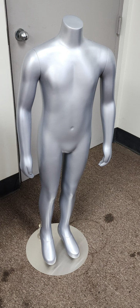 48” Child  Headless Mannequin Magnetic Arms Torso Form Grey CP1L-LS-SN