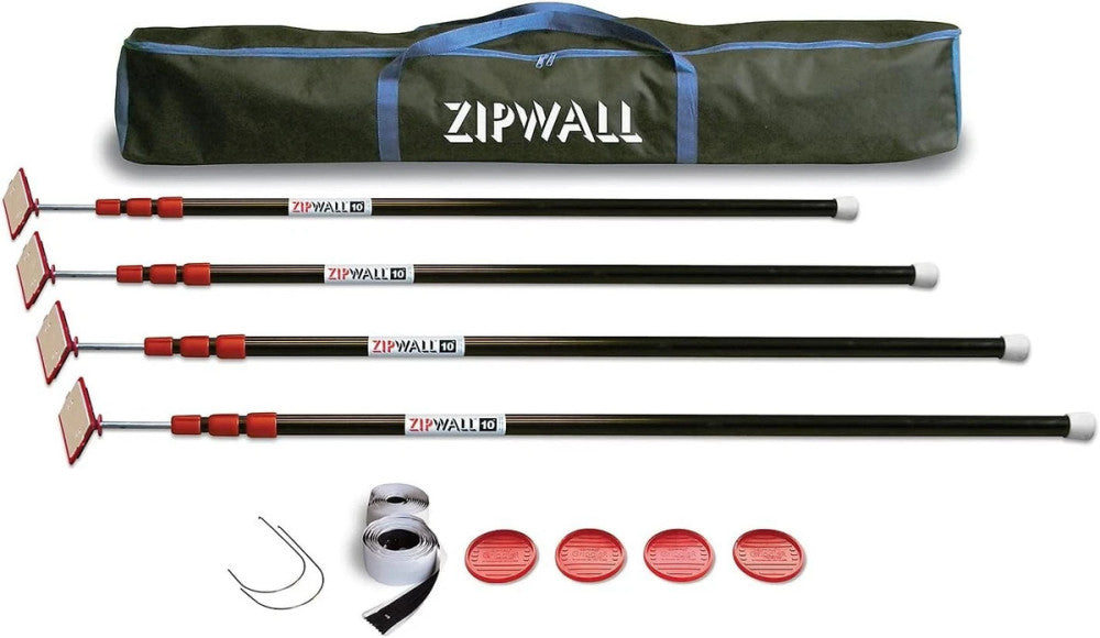 ZipWall ZP4 Spring Loaded Pole 4-Pack Kit with Carry Bag- Brand New