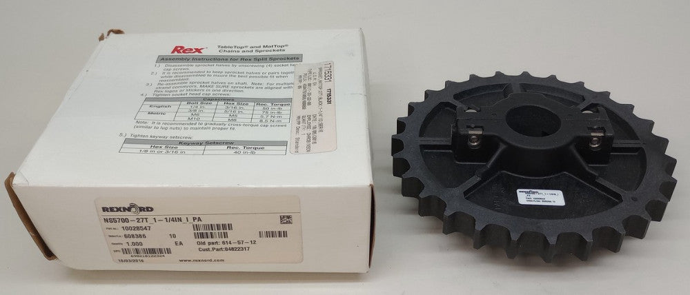 Rexnord 10028547 Sprocket NS5700-27T 1-1/4" 614-57-12