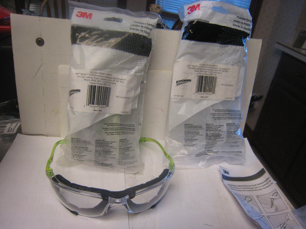 2 - 3M SCCS01SGAF-Grn-F Safety Glasses, Ccs, Clear Anti-Fog, Anti-Scratch Lens,