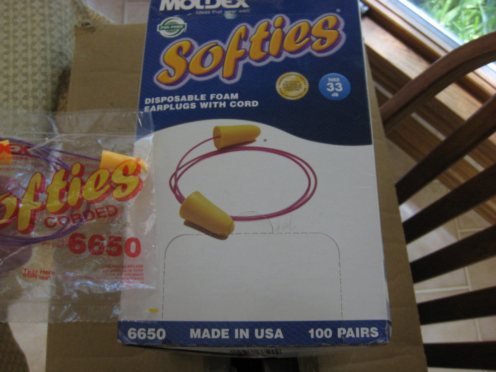 Moldex Softies Disposable Earplug Corded Softies  Model 6650 100 pair box
