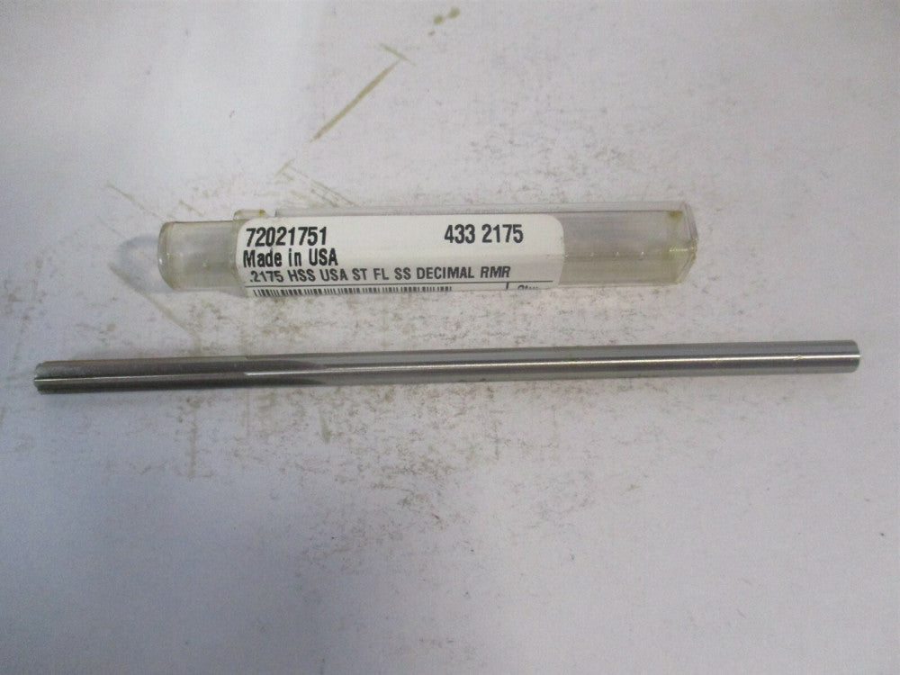 (433-0.2175) 0.2175" x 1-1/4" x 5" 6-Flute Straight Shank HSS Chucking Reamer 