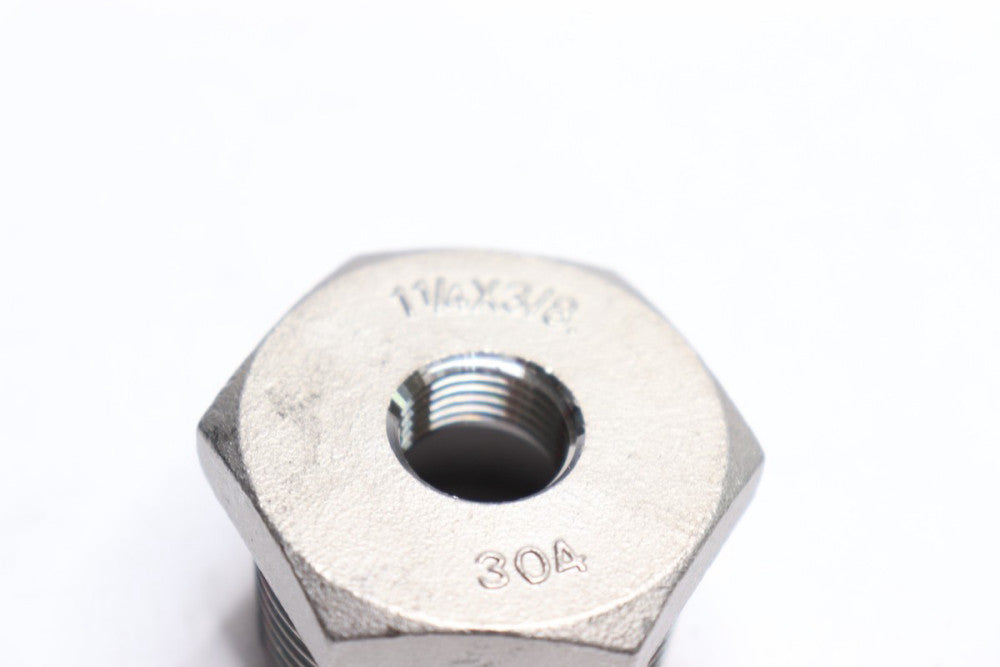 Threaded Hex Bushing Black Malleable Iron #150 1-1/4" x 3/8" NPT