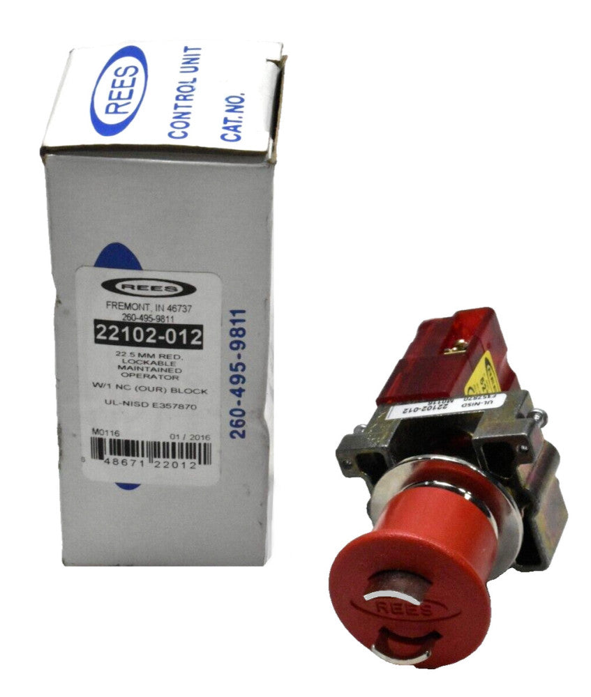 Rees 22102-012 Red Push Button Operator Switch