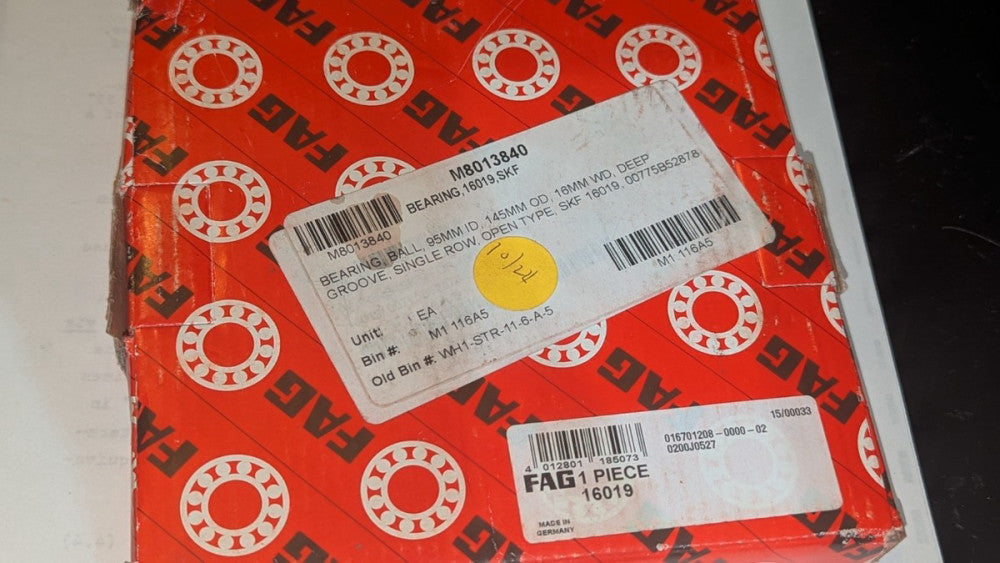 FAG Deep Groove Single Row Bearing 16019 95mm x 145mm x 16mm New & Sealed