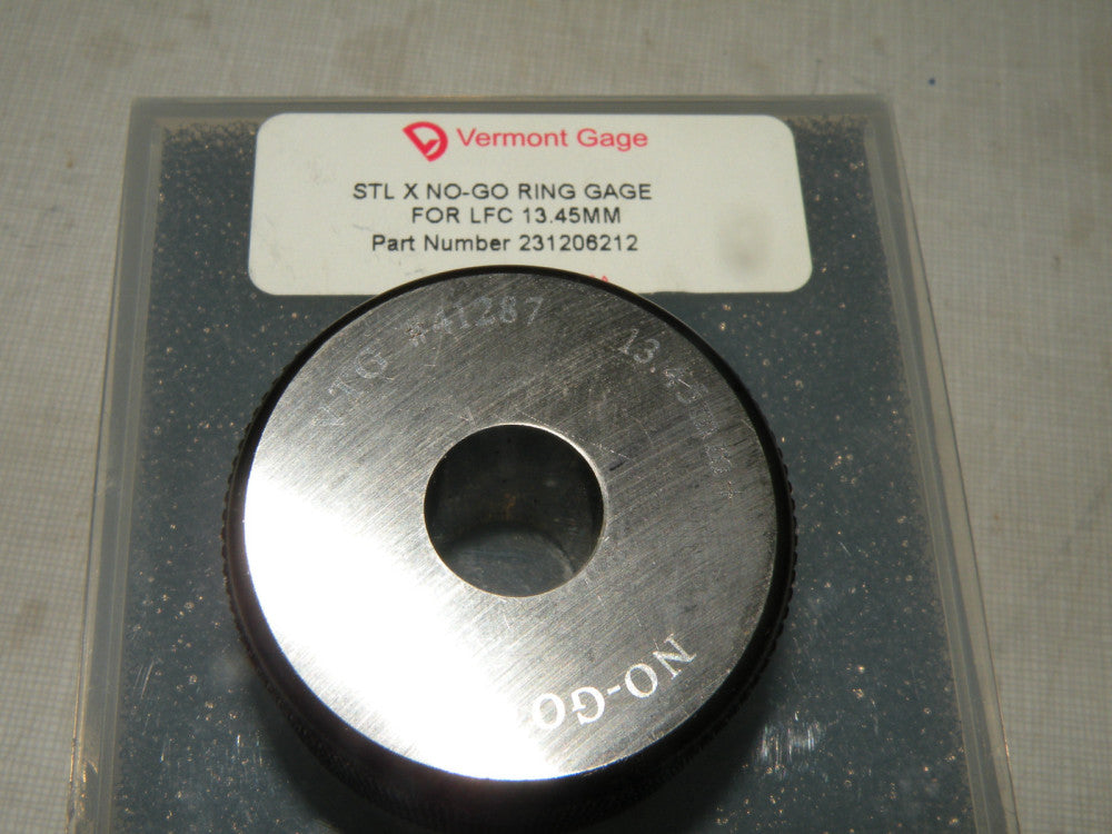 Vermont Gage  No Go Ring Gauge STL X For LFC 13.45mm 231206212
