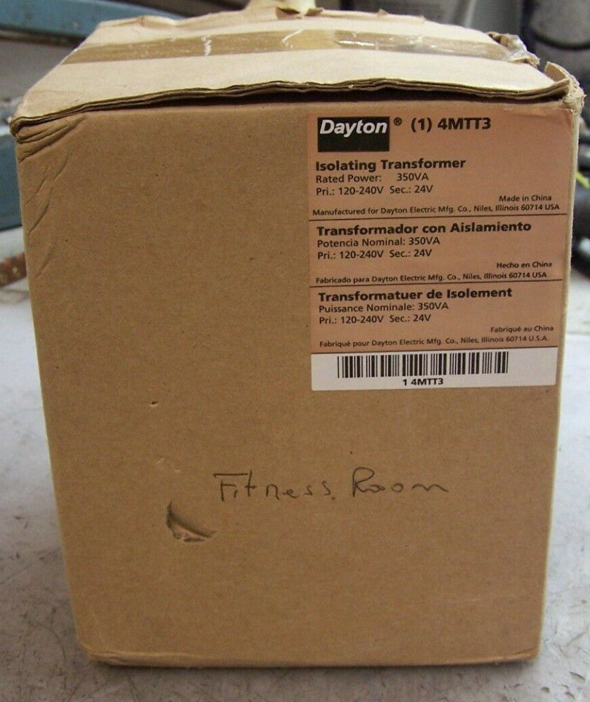NEW DAYTON 350 VA ISOLTAING TRANSFORMER 120/240 HV 24 LV 1 PHASE 4MTT3 