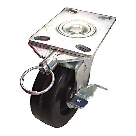 Zoro Select P21s-Ph040r-16-Wb-Dl Plate Caster,800 Lb. Load,Black Wheel