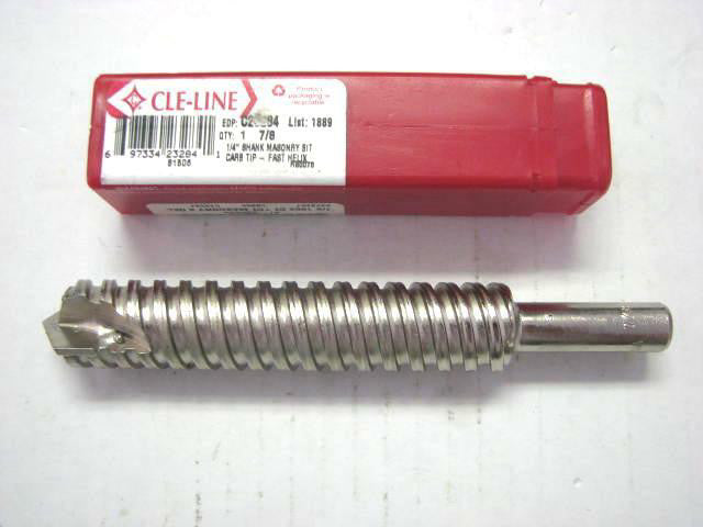 CLE-LINE (C23284) 1/2" x 7/8" x 4-3/8" x 6" OAL High Helix Masonry Drill Shank 
