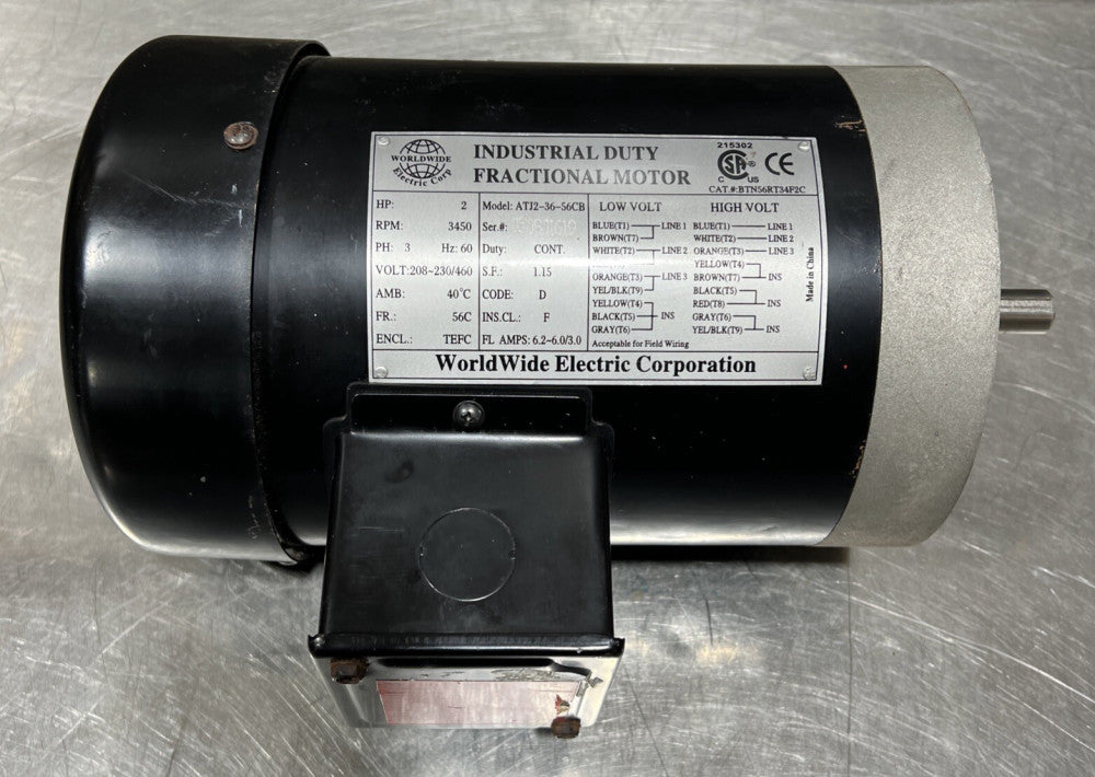 WorldWide Electric Corp. Motor ATJ2-36-56CB Nos Surplus No Original Box