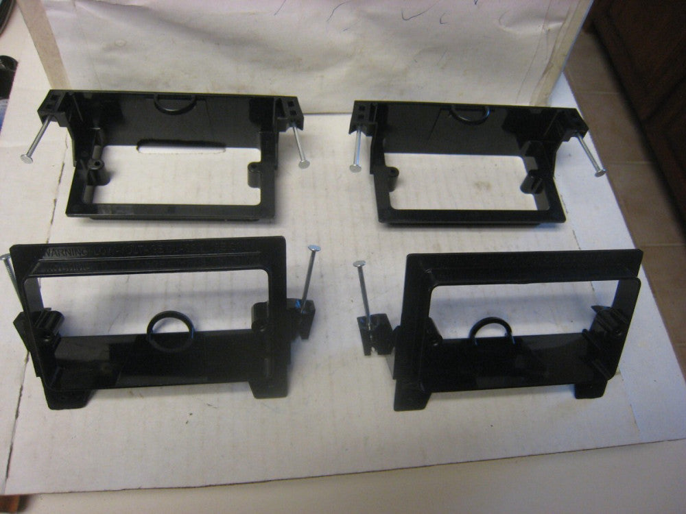 4 pc Arlington LVN1 Low Voltage Mounting Bracket W/ Nails, 1-Gang, Black, 4-pack