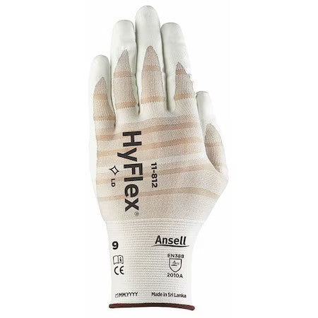 Ansell 11-812 Coated Gloves, Foam Nitrile, Smooth, Palm, 3 Abrasion Level,