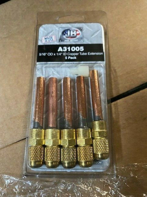 JB Industries A31005 1/4" Valve Extension Access Tubes w/ Caps 5 Pack