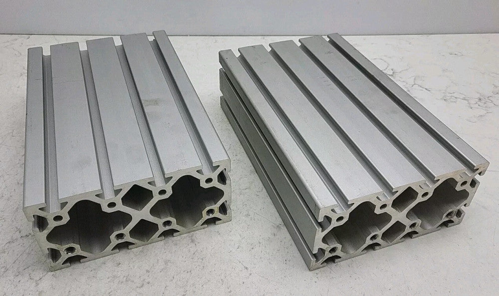 2 Pk 80 x 160 x 260mm T-Slot Extruded Aluminum 6-1/4 x 3-1/8 x 10-3/16" 12 Slot