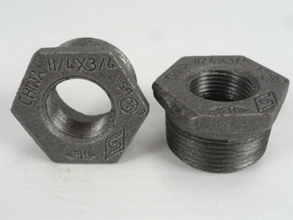 (Lot of 2) SOUTHLAND 521-964HN 1.25" X .75" Hex Bushing - BLACK STEEL (New)