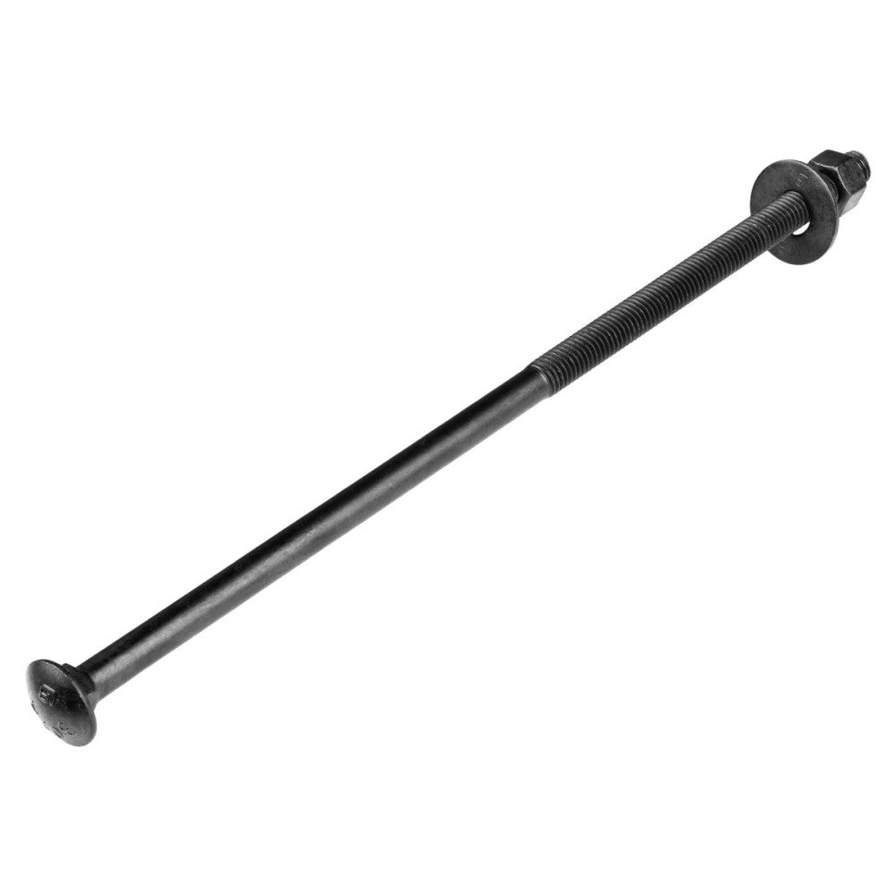 1/2 in. x 14 in. Black Carriage Bolt Kit Includes 12 Bolts, 12 Washers, and 1...