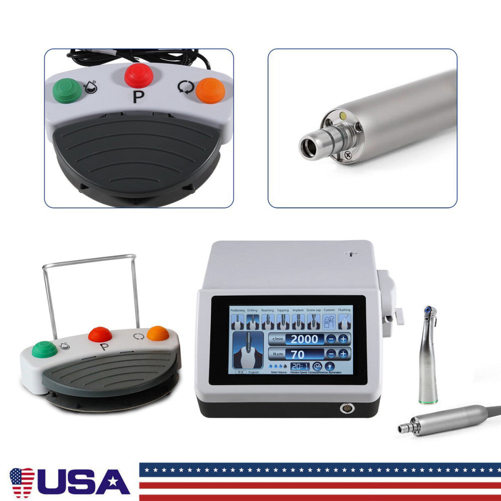 Dental Implant Motor Surgical System LED Touch Screen+Contra Angle Handpiece USA