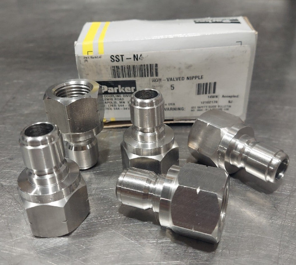 Lot Of 5 - PARKER SST-N4 Hydraulic Quick Connect Hose 1/2" Coupling Size 303 SS 