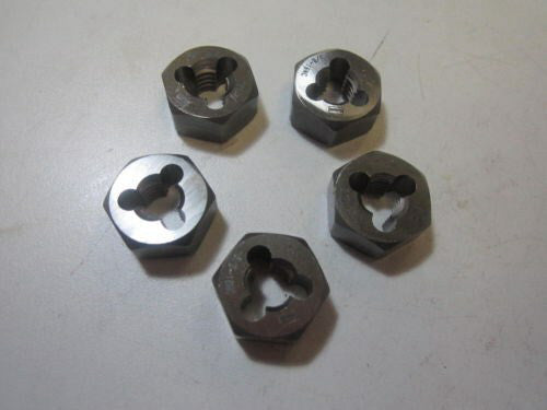 3/8-16 x 25/32" High Carbon Steel Right Hand Hex Rethreading Dies - Lot of 5 