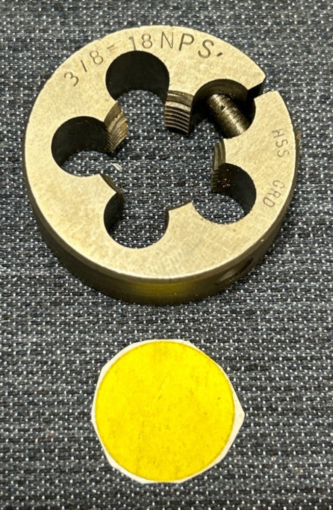 UNBRANDED HSS ADJUSTABLE ROUND SPLIT DIE  3/8-18  NPS