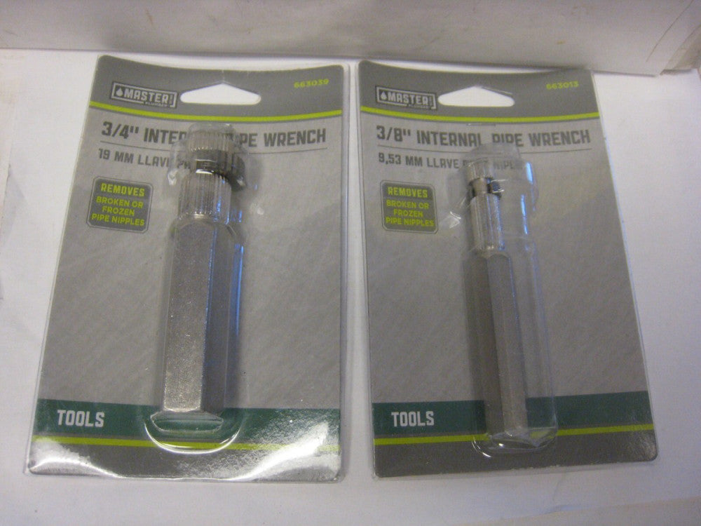 2 Master Plumber 663-013 MP Internal Pipe Wrenchs, 3/8-Inch & 3/4" 1-each size
