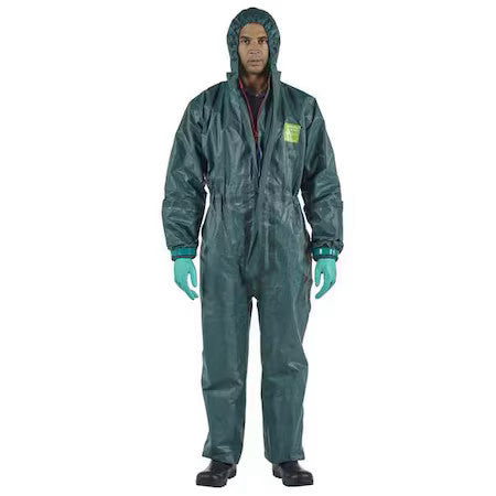 Ansell Gr40-T-92-111-05 Chemical Resistant Coverall, Hooded, Xl, Non-Woven