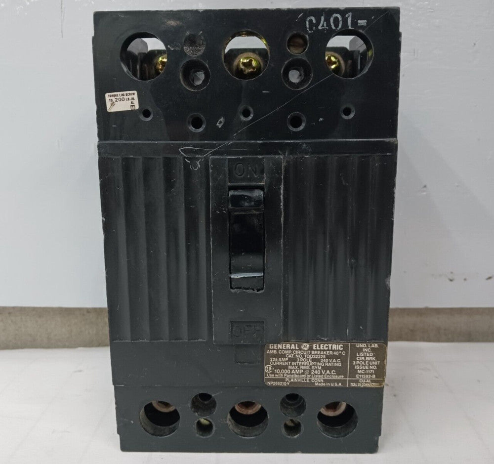 GE 225 AMP CIRCUIT BREAKER 3 POLE 240 VAC TQD32225 #2