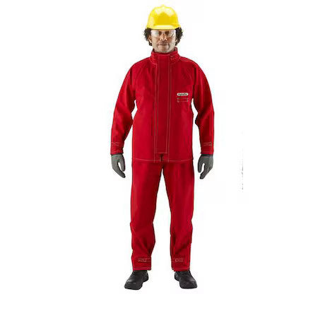 Ansell 66-660 Lab Jacket, Polyester, Zipper, Red, 2Xl