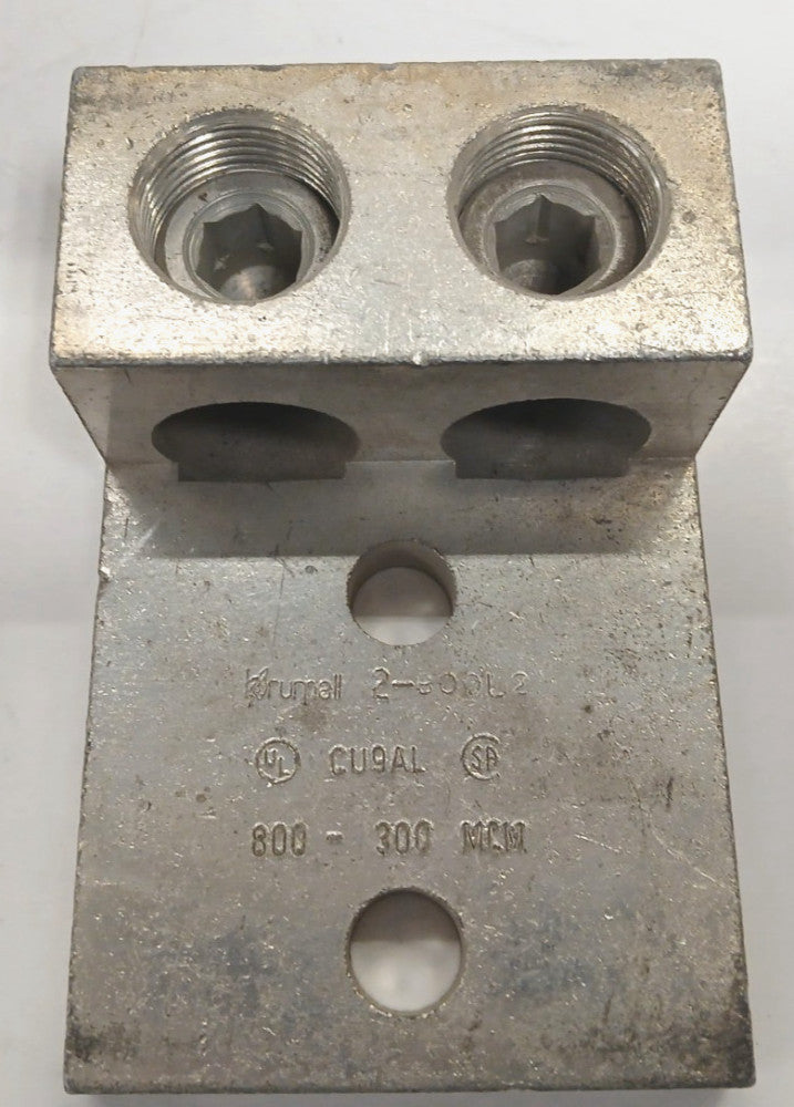 BRUMALL 2-800L2 DOUBLE WIRE DOUBLE PANEL BOARD LUG 800-300 KCMIL MCM WIRE RANGE