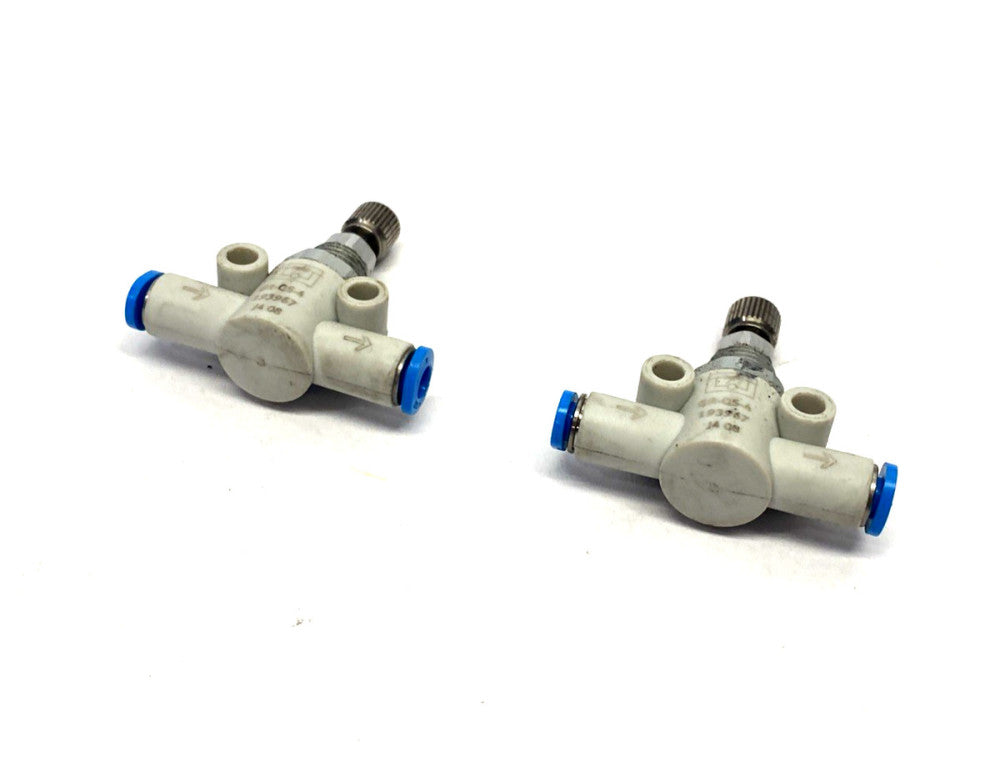 Festo GR-QS-4 One-way Flow Control Valve Fitting 4mm Tube O.D. 193967 LOT OF 2
